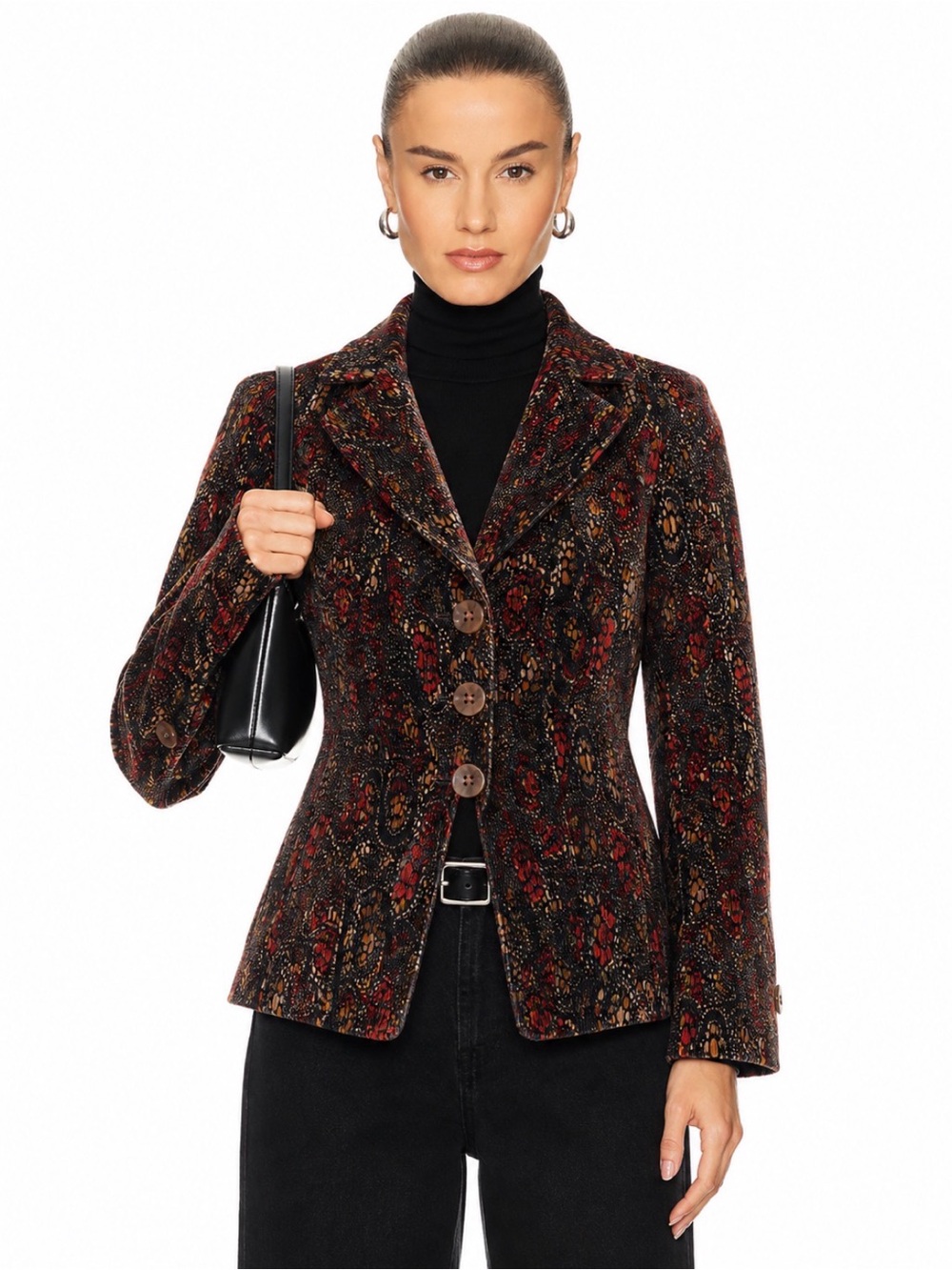 Armani Collezioni Red and Brown Pleated Blazer